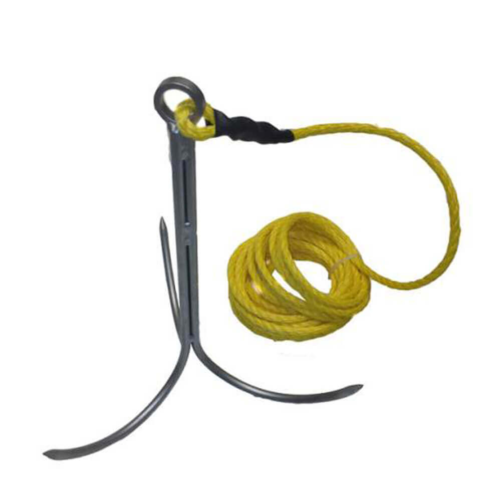 PUMA 3 Prong Grappling Hook with 7.6M of Poly Rope