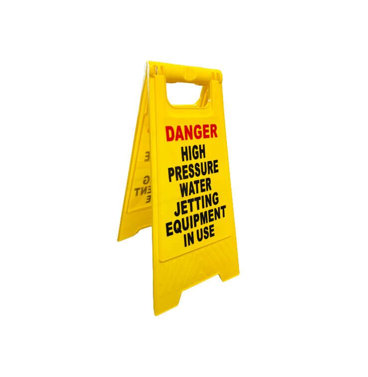 High Pressure Water Jetting PVC Safety Sign
